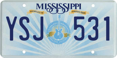 MS license plate YSJ531