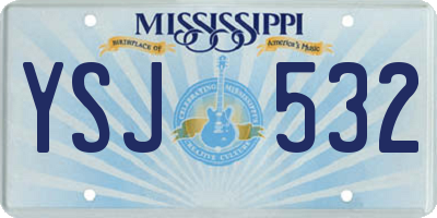 MS license plate YSJ532
