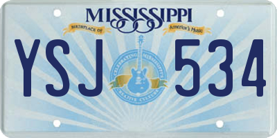 MS license plate YSJ534