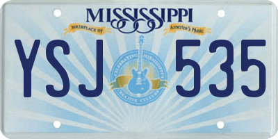 MS license plate YSJ535