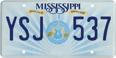 MS license plate YSJ537