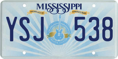 MS license plate YSJ538