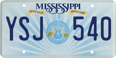 MS license plate YSJ540