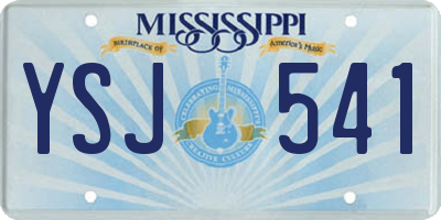 MS license plate YSJ541
