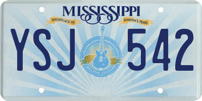 MS license plate YSJ542