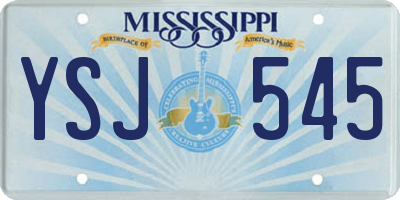 MS license plate YSJ545