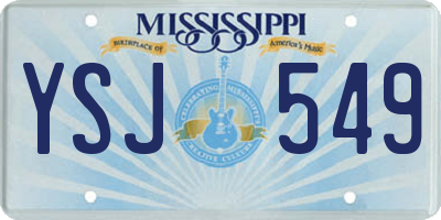 MS license plate YSJ549