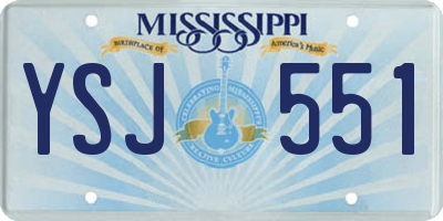 MS license plate YSJ551