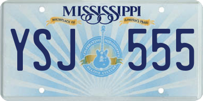 MS license plate YSJ555