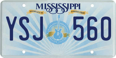 MS license plate YSJ560