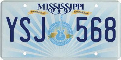MS license plate YSJ568