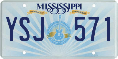 MS license plate YSJ571