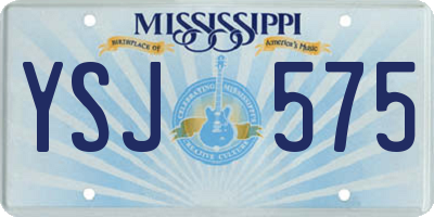 MS license plate YSJ575