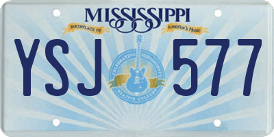 MS license plate YSJ577