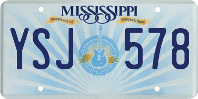 MS license plate YSJ578
