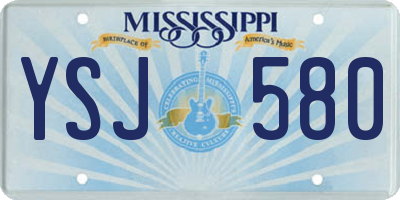 MS license plate YSJ580