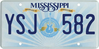 MS license plate YSJ582