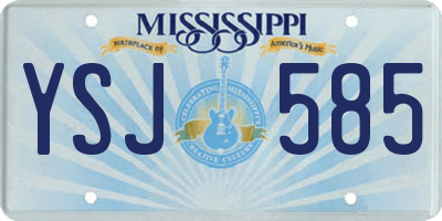MS license plate YSJ585