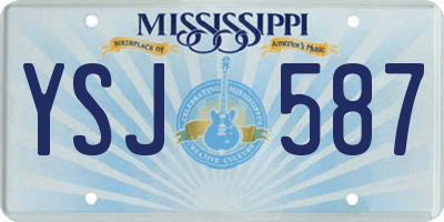 MS license plate YSJ587