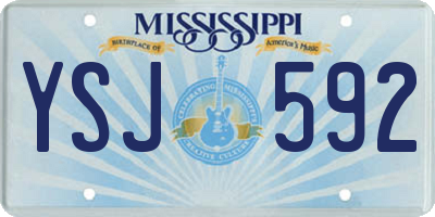 MS license plate YSJ592
