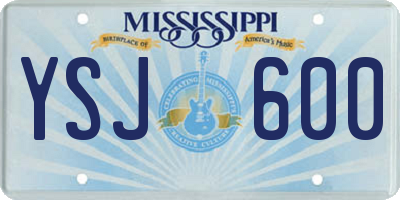 MS license plate YSJ600