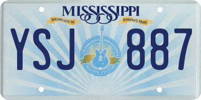 MS license plate YSJ887