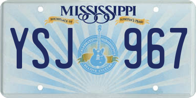 MS license plate YSJ967