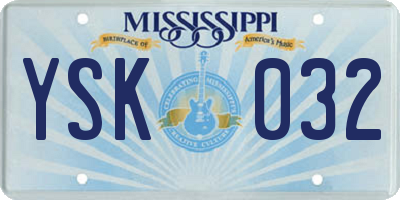 MS license plate YSK032