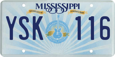 MS license plate YSK116