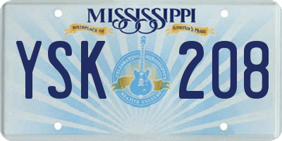 MS license plate YSK208