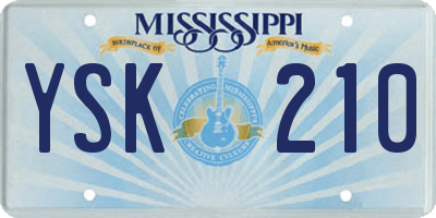 MS license plate YSK210