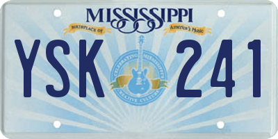 MS license plate YSK241