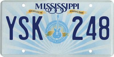 MS license plate YSK248