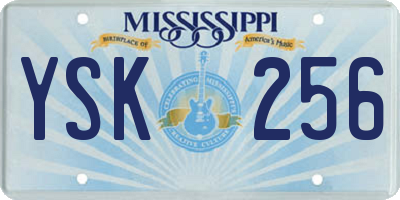 MS license plate YSK256