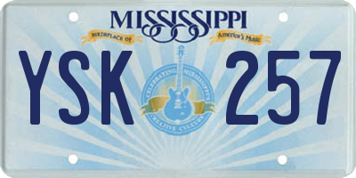 MS license plate YSK257