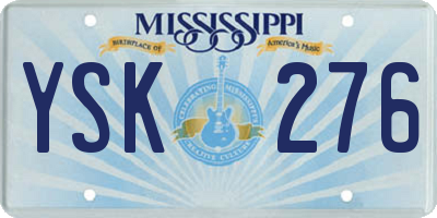 MS license plate YSK276
