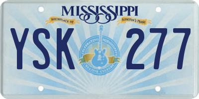 MS license plate YSK277