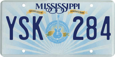 MS license plate YSK284