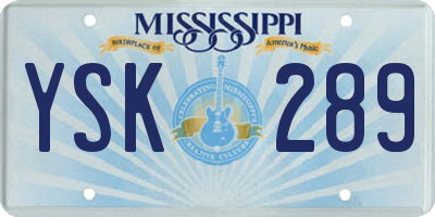 MS license plate YSK289