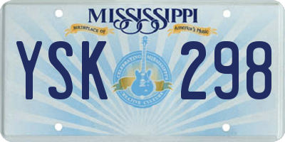 MS license plate YSK298