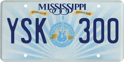 MS license plate YSK300