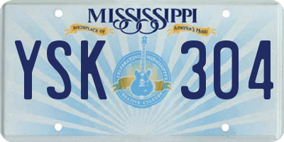 MS license plate YSK304