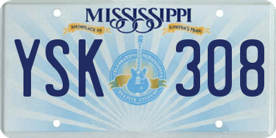MS license plate YSK308