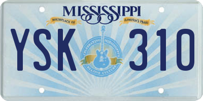 MS license plate YSK310