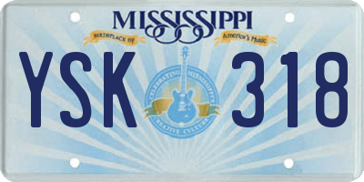 MS license plate YSK318