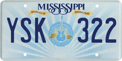 MS license plate YSK322