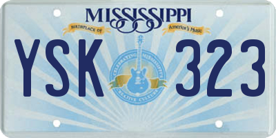 MS license plate YSK323