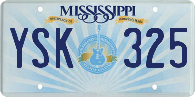 MS license plate YSK325