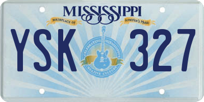 MS license plate YSK327