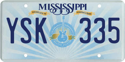 MS license plate YSK335